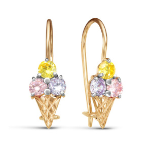 Серьги 129126 (Au 585)